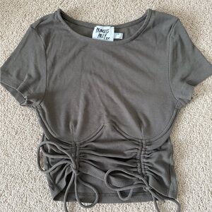 Princess Polly Olive Green Ruched Top